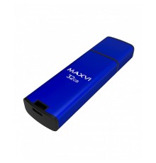 Maxvi USB Drive 32GB MP2 blue, монолит с колпачком, ABS пластик + металл, USB 2.0