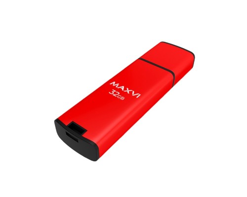 [носитель информации] Maxvi USB Drive 32GB MP2 red, монолит с колпачком, ABS пластик + металл, USB 2.0