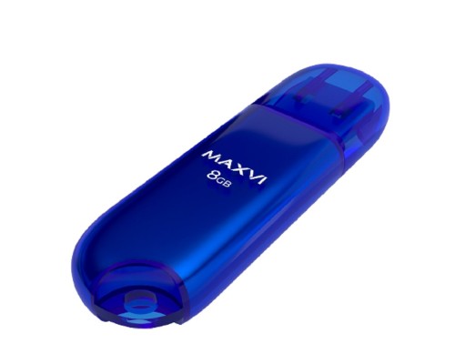 [носитель информации] Maxvi USB Drive 8GB P1 blue, монолит с колпачком, ABS пластик, USB 2.0 FD8GBUSB20C10P1