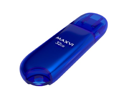 [носитель информации] Maxvi USB Drive 32GB P1 blue, монолит с колпачком, ABS пластик, USB 2.0