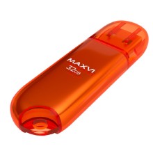 Maxvi USB Drive 32GB P1 orange, монолит с колпачком, ABS пластик, USB 2.0