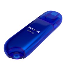 Maxvi USB Drive 64GB P1 blue, монолит с колпачком, ABS пластик, USB 2.0
