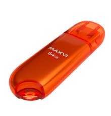 Maxvi USB Drive 64GB P1 orange, монолит с колпачком, ABS пластик, USB 2.0