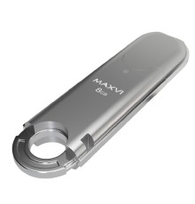 Maxvi USB Drive 8GB P2 silver, монолит с колпачком, ABS пластик, USB 2.0