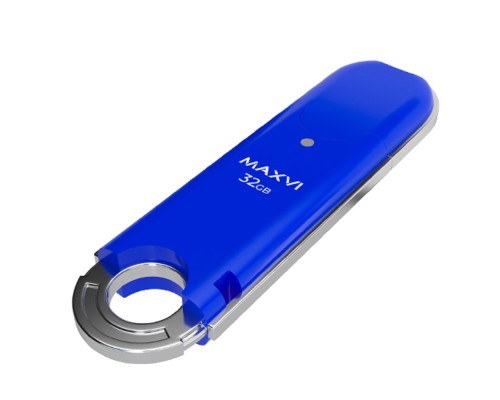 [носитель информации] Maxvi USB Drive 32GB P2 blue, монолит с колпачком, ABS пластик, USB 2.0