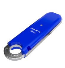 Maxvi USB Drive 64GB P2 blue, монолит с колпачком, ABS пластик, USB 2.0