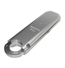 Maxvi USB Drive 64GB P2 silver, монолит с колпачком, ABS пластик, USB 2.0