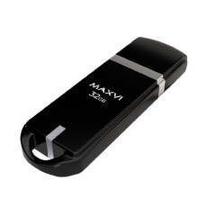 Maxvi USB Drive 32GB P3 black, монолит с колпачком, ABS пластик, USB 2.0