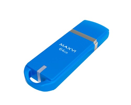 [носитель информации] Maxvi USB Drive 64GB P3 sky blue, монолит с колпачком, ABS пластик, USB 2.0