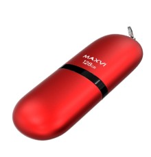 Maxvi USB Drive 128GB SF red, монолит с колпачком, soft touch, USB 2.0