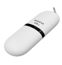 Maxvi USB Drive 128GB SF white, монолит с колпачком, soft touch, USB 2.0