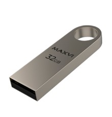 Maxvi USB Drive 32GB MK metallic silver, монолит, металл, USB 2.0