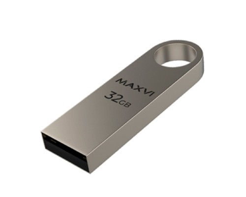 [носитель информации] Maxvi USB Drive 32GB MK metallic silver, монолит, металл, USB 2.0