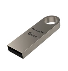 Maxvi USB Drive 64GB MK metallic silver, монолит, металл, USB 2.0