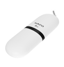 Maxvi USB Drive 8GB SF white,  монолит с колпачком, soft touch, USB 2.0
