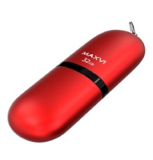 Maxvi USB Drive 32GB SF red, монолит с колпачком, soft touch, USB 2.0