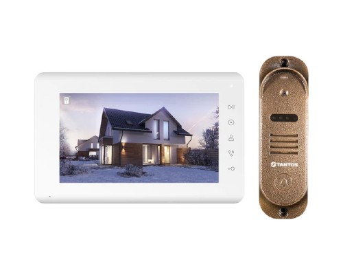 [Видеофомофоны] Tantos Комплект домофона Tantos Milena HD Kit Комплект монитора Mia HD и вызывной панели Stich (медь) HD