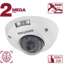 BEWARD B2530DMR Купольная IP-камера 2 Мп, 1/2.8'' КМОП SONY Starvis, 0.002 лк (день)/0.001 лк (ночь), 2xWDR, Н.265/Н.264/MJPEG, 1920x1080, 25 к/с, объектив 2.8/3.6/6/8/12/16 мм на выбор