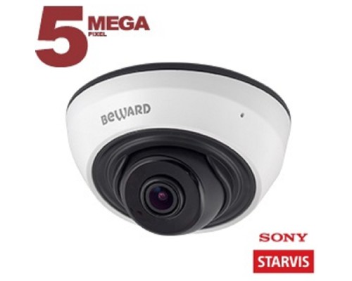 [Камера видеонаблюдения] BEWARD SV3212DR Купольная IP-камера 5 Мп, 1/2.8' КМОП Sony Starvis, 0.006 лк (день)/0.003лк (ночь), 2xWDR до 120 дБ, 3 потока, H.265/H.264/MJPEG, 2592x1944, 30к/c, объектив 2.8 / 3.6 мм (на выбор)