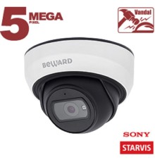 BEWARD SV3210DBS Купольная IP-камера 5 Мп, 1/2.8'' КМОП Sony Starvis, 2xWDR до 120 дБ, 3 потока H.265/Н.264 HP/MP/BP, MJPEG, 30к/с, 2592x1944, объектив 2.8 / 3.6 мм (на выбор)