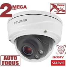 BEWARD SV2018DVZ Купольная IP-камера 2 Мп, 1/2.8'' КМОП Sony Starvis, 2xWDR до 120 дБ, 3 потока H.265/Н.264 HP/MP/BP, MJPEG, 60к/с, 1920x1080, моторизованный объектив 2.7-13.5мм