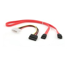 Комплект кабелей SATA Cablexpert CC-SATA-N, интерфейсный (48см) 7pin/7pin и питания (15см) 4pin/15pin, медь, пакет