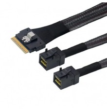 Lr-Link LRSF5443(8i)-SAS4.0 SAS SFF-8654 8i to 2xHDminiSAS SFF-8643 Cable,0.8m(SAS 4.0)