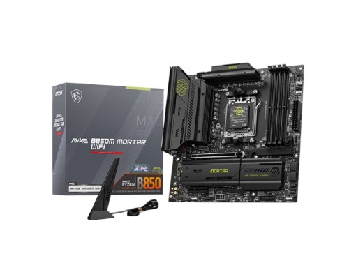 [Материнская плата] Материнская плата MSI MAG B850M MORTAR WIFI SocketAM5 AMD B850 4xDDR5 mATX AC`97 8ch(7.1) 5Gigabit RAID+HDMI
