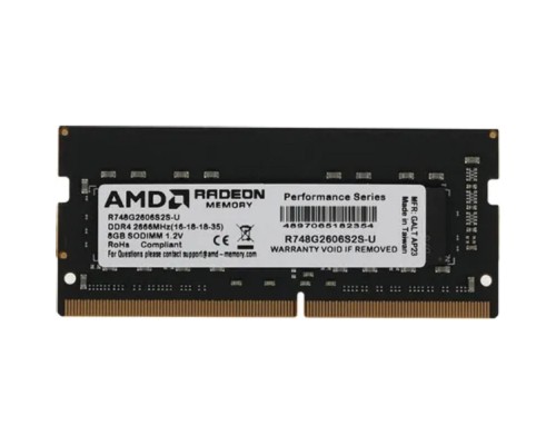 [Модуль памяти] AMD SO-DIMM DDR4 8Gb PC21300 2666MHz CL16 AMD 1.2V OEM (R748G2606S2S-U)