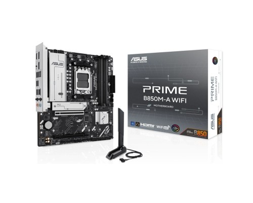 [Материнская плата] ASUS PRIME B850M-A WIFI (Socket AM5, mATX, 4xDDR5(256GB), 2*DP/HDMI, 1xPCIe 5.0x16/1xPCIe 4.0x16, 1xLAN (2.5GbE), Wi-Fi 6E, BT, 4xSATA 6Gb/s, 3xM.2, 4xUSB 3.1, 4xUSB 2.0)