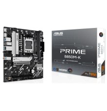 ASUS PRIME B850M-K (Socket AM5, mATX, 2xDDR5(128GB), DP/HDMI, 1xPCIe 5.0x16/1xPCIe 4.0x16, 1xLAN (2.5GbE), 4xSATA 6Gb/s, 2xM.2, 1xType-C, 4xUSB 3.2, 4xUSB 2.0, PS/2)