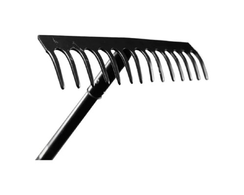 [Грабли, Вилы, Лопаты] Грабли прямые 14 зубьев, сталь, с металлическим черенком [73/7/1/13]