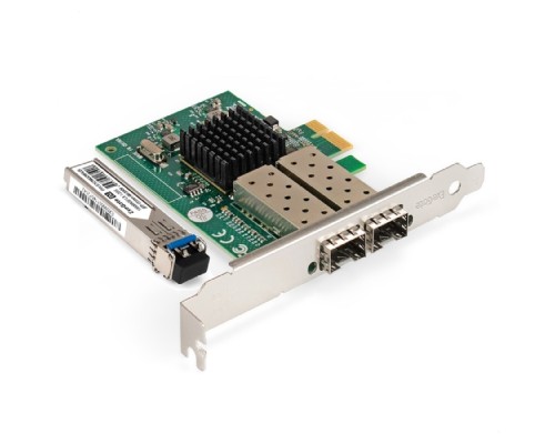 [Контроллер] Exegate EX298938RUS Комплект: Сетевой адаптер SFP ExeGate EXE-82576-F2 + Трансивер Single-Mode до 20км ExeGate EXT-1G-SM1310-LC2-20KM (EX296229RUS: PCI-E x1 v2.0, порты 2x SFP (10/100/1000Mb/s), Gigab