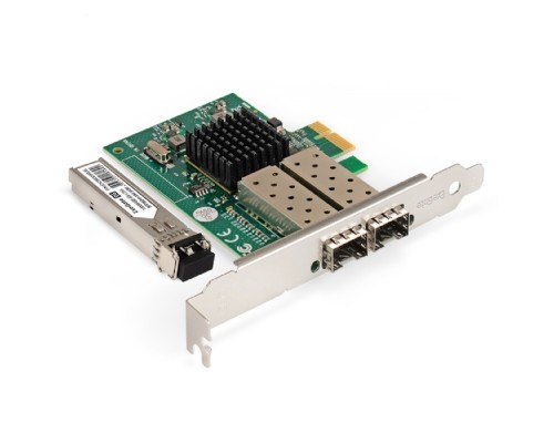 [Контроллер] Exegate EX298937RUS Комплект: Сетевой адаптер SFP ExeGate EXE-82576-F2 + Трансивер Multi-Mode до 550м ExeGate EXT-1G-MM850-LC2-550M (EX296229RUS: PCI-E x1 v2.0, порты 2x SFP (10/100/1000Mb/s), Gigabit
