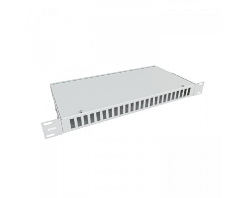 [Кросс, патч панель, адаптер] NTSS Кросс NTSS оптический 19' укомплектованный 1U, 24 порта SC/UPC duplex, 62.5/125 мкм (сплошная панель, сплайс-кассета 2шт, пигтейлы, КДЗС, адаптеры) серый RAL 7035 NTSS-RFOB-1U-24-2SC/U-62.5-SP1.