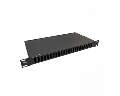 [Кросс, патч панель, адаптер] NTSS Кросс NTSS оптический 19' укомплектованный 1U, 24 порта SC/UPC duplex, 50/125 мкм ОМ3 (сплошная панель, сплайс-кассета 2шт, пигтейлы, КДЗС, адаптеры) черный RAL 9005 NTSS-RFOB-1U-24-2SC/U-503-SP