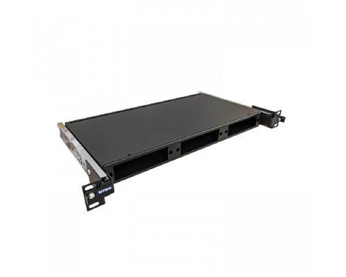 [Кросс, патч панель, адаптер] NTSS Кросс NTSS оптический выдвижной 19' укомплектованный 1U, 16 портов ST/UPC, 50/125 мкм (планки, сплайс-кассета, пигтейлы, КДЗС, адаптеры) черный RAL 9005 NTSS-RsFOB-1U-16-ST/U-50-SP1.5G2AY-BL