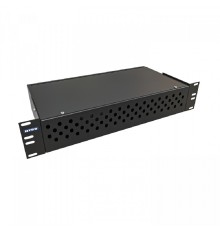 NTSS Кросс NTSS оптический 19'' укомплектованный 2U, 64 порта ST/UPC, 50/125 мкм (сплошная панель, сплайс-кассета 2шт, пигтейлы, КДЗС, адаптеры) черный RAL 9005 NTSS-RFOB-2U-64-ST/U-50-SP1.5G0AY-BL