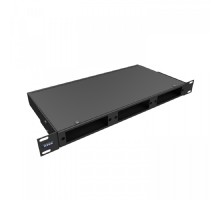 NTSS Кросс NTSS оптический 19'' укомплектованный 1U, 24 порта LC/APC duplex, 9/125 мкм (планки, сплайс-кассета 2шт, пигтейлы, КДЗС, адаптеры) черный RAL 9005 NTSS-RFOB-1U-24-2LC/A-9-SP1.5G1AY-BL