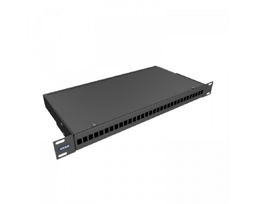 [Кросс, патч панель, адаптер] NTSS Кросс NTSS оптический 19' укомплектованный 1U, 32 порта LC/APC duplex, 9/125 мкм (сплошная панель, сплайс-кассета 2шт, пигтейлы, КДЗС, адаптеры) черный RAL 9005 NTSS-RFOB-1U-32-2LC/A-9-SP1.5G0AY
