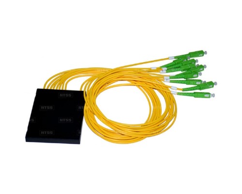 [Кросс, патч панель, адаптер] NTSS Разветвитель сплавной 1х12 оконцованный SC/APC 9/125 вывод 1м буфер 0.9мм 1310/1550 NTSS-FCT-FBT-1/12-9-SC/A-1.0-0.9