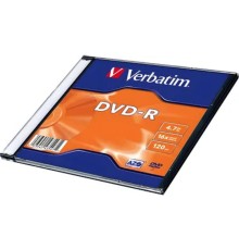 Verbatim  Диски DVD-R Verbatim 16-x, 4.7 Gb, (Slim Case) [43547] (отпускать поштучно)