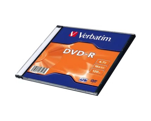 [Диск] Verbatim  Диски DVD-R Verbatim 16-x, 4.7 Gb, (Slim Case) [43547] (отпускать поштучно)