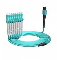 NTSS Волоконно-оптическая сборка fan-out NTSS PREMIUM 8ов, MTP/UPC (male)-LC/UPC, 50/125 OM3, вывод 1м, буфер 2.0мм, 15м, LSZH NTSS-FM8PM-503-MTP/U(m)-LC/U-1.0-2.0-15
