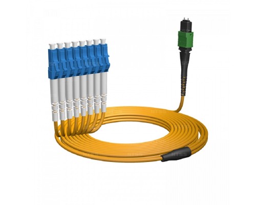 [Патч-корд, пигтейл] NTSS Волоконно-оптическая сборка fan-out NTSS PREMIUM 8ов, MTP/APC (male)-LC/UPC, 9/125 OS2, вывод 1м, буфер 2.0мм, 15м, LSZH NTSS-FM8PM-9-MTP/A(m)-LC/U-1.0-2.0-15