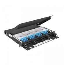 NTSS Кросс распределительный стоечный выдвижной 19” NTSS PREMIUM RRDC 1U, 12 CSM MTP кассет, черный NTSS-RsFOB-PM-1U-CSM-12-MTP-BL