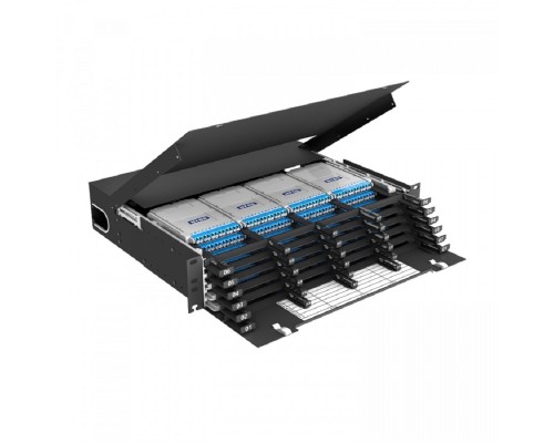 [Кросс, патч панель, адаптер] NTSS Кросс распределительный стоечный выдвижной 19” NTSS PREMIUM RRDC 2U, 24 CSM MTP кассет, черный NTSS-RsFOB-PM-2U-CSM-24-MTP-BL