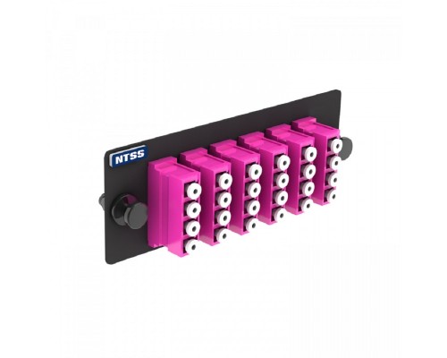 [Кросс, патч панель, адаптер] NTSS Сменная планка 6 LC Quadro ОМ4 адаптеры в комплекте для оптического кросса MTP/MPO NTSS-APA-PM-6LCQ-OM4-BL
