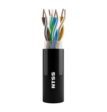 NTSS Кабель витая пара NTSS PREMIUM внешний одножильный UTP 4PR 24AWG CAT5e PE 305m черный, системная гарантия 25 лет NTSS-OUT-PM-UUTP4-5e-PE-BL