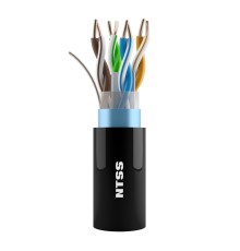 NTSS Кабель витая пара NTSS PREMIUM внешний одножильный F/UTP 4PR 23AWG CAT6 PE 305м черный, системная гарантия 25 лет NTSS-OUT-PM-FUTP4-6-PE-BL